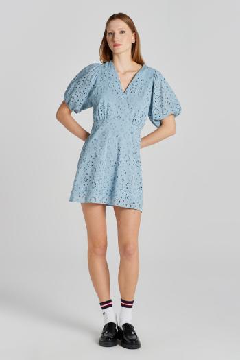 ŠATY GANT REG BRODERIE ANGLAISE DRESS DOVE BLUE