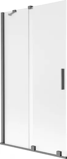 MEXEN/S Velar dvoukřídlá posuvná vanová zástěna 100 x 150, dekor, grafit kartáčovaná 896-100-000-31-66