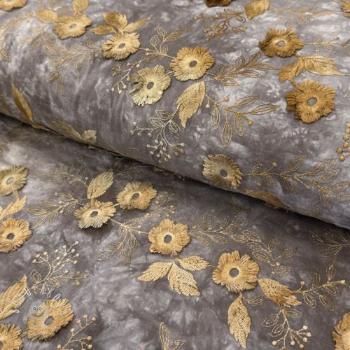 Bavlnená látka TIE DYE EMBROIDERY Poppy design F