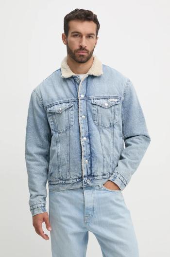 Džínová bunda Calvin Klein Jeans pánská, modrá barva, přechodná, J30J326839