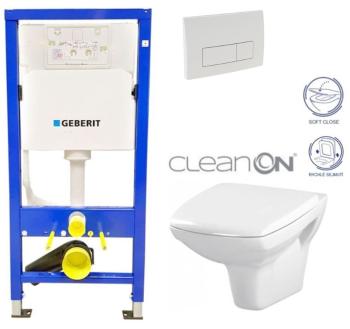 Geberit Duofix tlačítko DELTA51 BÍLÉ WC CERSANIT CARINA + SEDÁTKO 458.103.00.1 51BI CA2