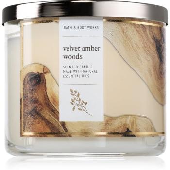 Bath & Body Works Velvet Amber Woods vonná svíčka 411 g