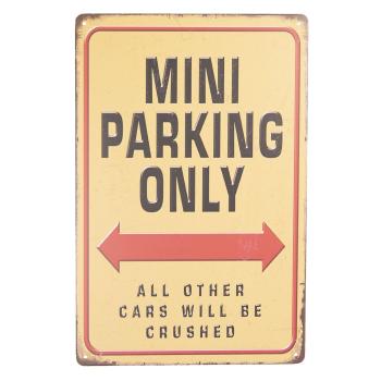 Barevná kovová cedule MINI PARKING ONLY s patinou - 20*30 cm 6Y3422