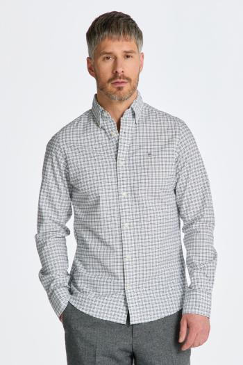 KOŠILE GANT SLIM OXFORD STRETCH CHECK SHIRT WHITE