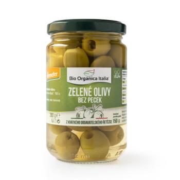 Olivy zelené ve slaném nálevu bez pecek 280 g BIO   BIO ORGANICA ITALIA