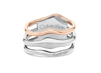 Calvin Klein Módní dámský bicolor prsten z oceli CK Wavy 35000651 58 mm