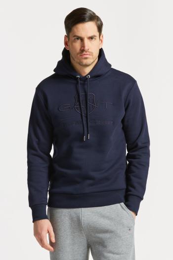 MIKINA GANT REG TONAL SHIELD HOODIE EVENING BLUE