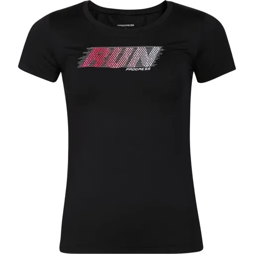 PROGRESS DEPORTA RUN Dámské sportovní triko, černá, velikost