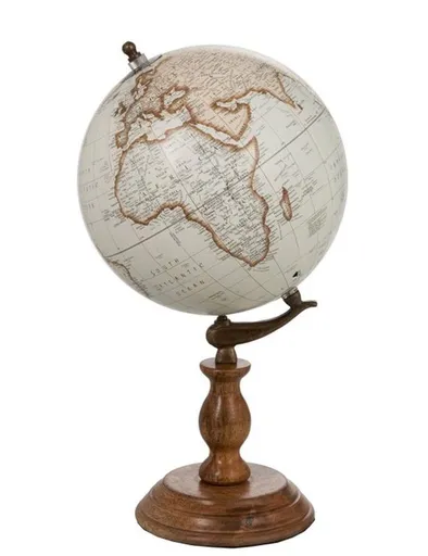 Dekorace glóbus na dřevěném podstavci Wond - Ø22*38cm J-Line by Jolipa