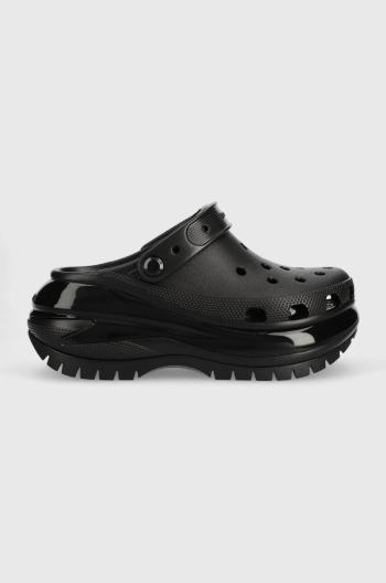 Pantofle Crocs Classic Mega Crush Clog dámské, černá barva, na platformě, 207988