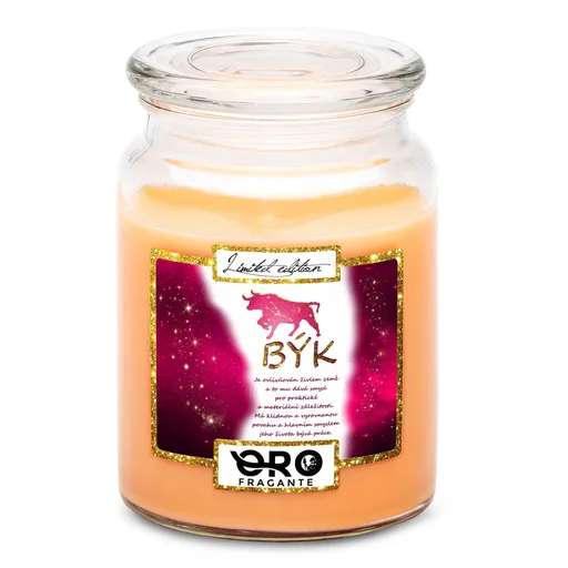 Svíčka Býk (21.4. - 21.5.) - červená (Vůně svíčky: Tropické ovoce)
