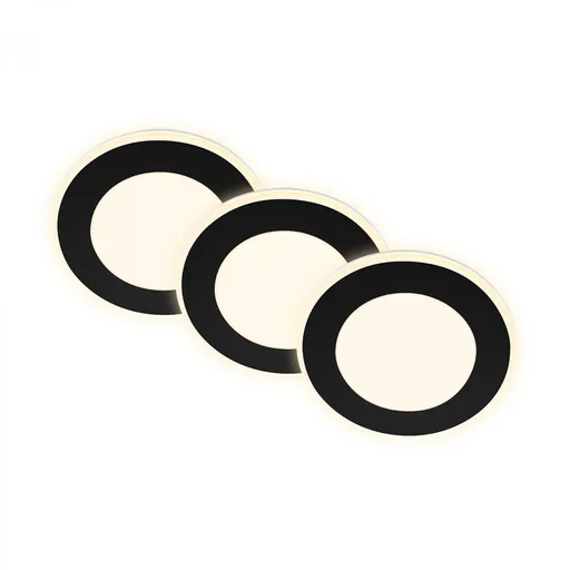 BRILONER Gima 3ks sada LED vestavné bodové svítidlo, 3 krokové ovládání, černá 7988035