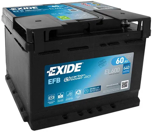 EXIDE START-STOP EFB 60Ah, 12V, EL600 (EL600)