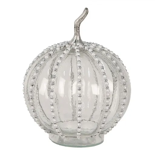 Transparentní skleněná dýně Pumpkin s korálky L - Ø 20*27 cm  6GL4544L