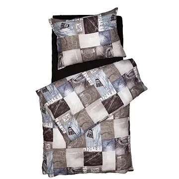 SCANquilt povlečení KLASIK DESIGN jeans hnědá (29107)