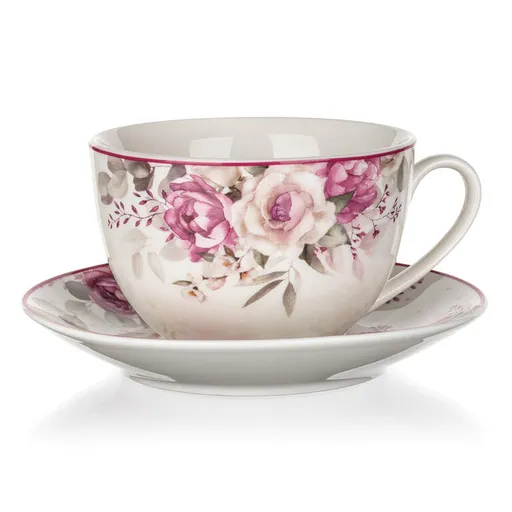 Keramický šálek s podšálkem ROSE 240 ml