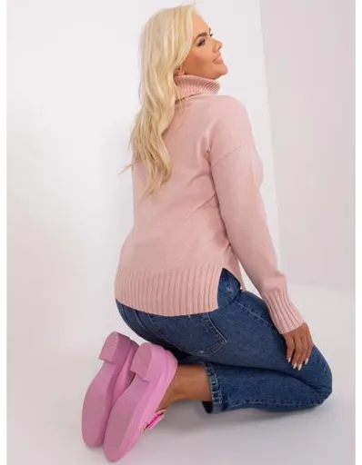 Dámský svetr plus size NEU světle růžový