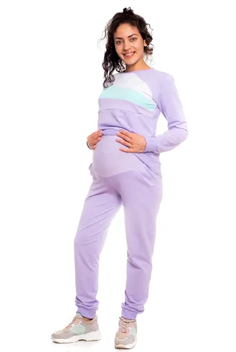 bemaamaa Těhotenské tepláky - lila, vel. M
