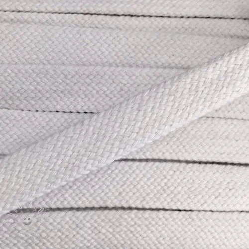 Bavlnená šnůra plochá 15 mm white