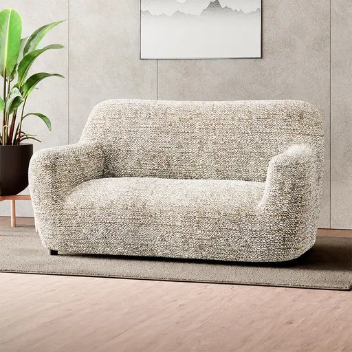 Bielastické potahy GLORIA béžová dvojkřeslo (š. 120 - 160 cm)