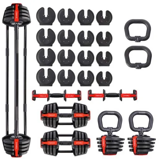 HMS SGR18 PRO SET Jednoruční / obouruční variabilní činka, černá, velikost 40 KG