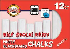 Koh-i-noor křídy školní bílé sada 12 ks