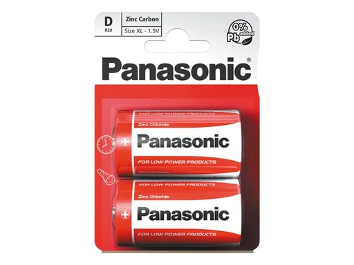 Baterie D (R20) Zn-Cl PANASONIC Red 2ks / blistr