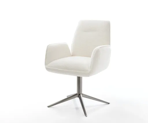 Jídelní židle Zoa-Flex bouclé měkký béžová podnož grafit 360°