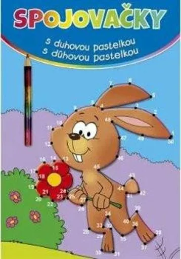 Spojovačky s duhovou pastelkou - zajíc