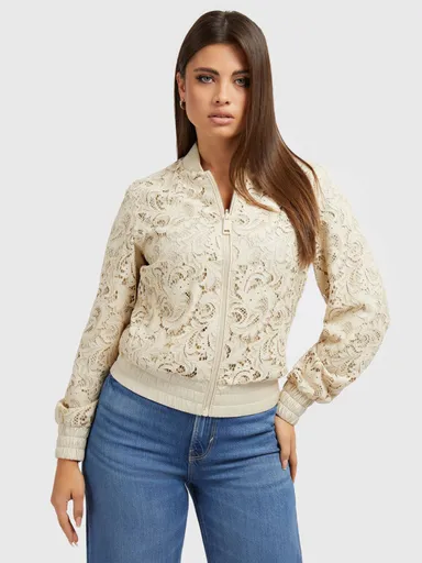 Guess dámský béžový bomber W3GL09WFCJ0 S