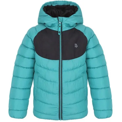 LOAP ISNUM Chlapecká bunda, tyrkysová, velikost 112-116