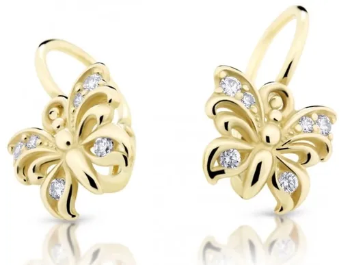 Cutie Jewellery Zlaté dětské náušnice Motýlek C2226-10-10-X-1