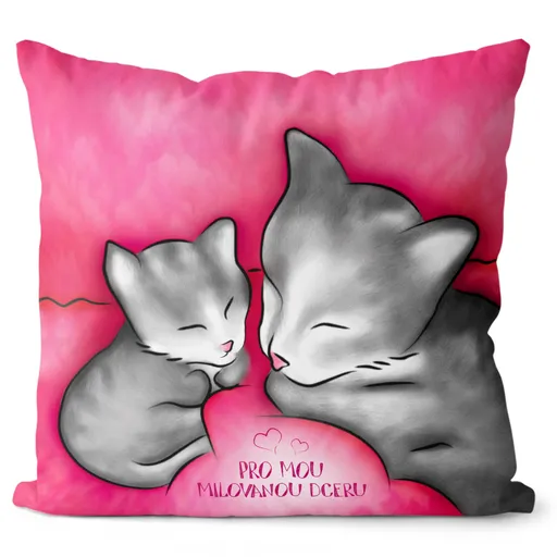 Polštářek Pro mou milovanou dceru - věnování maminka (Velikost: 40 x 40 cm)