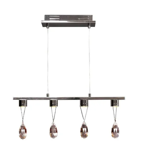 LED chromová závěsná lampa s krystaly 4x3W Prisma