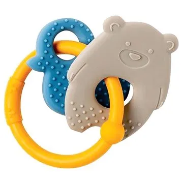 Nattou kousátko silikonové BPA free Lapidou medvídek šedá (5414673879521)