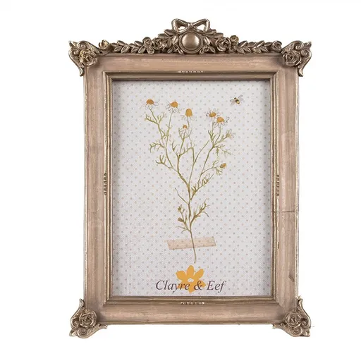 Zlatý zdobený fotorámeček s patinou - 18*2*24 cm / 13*18 cm Clayre & Eef