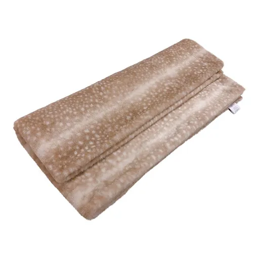 Béžovo-hnědý chlupatý pléd v designu kolouška - 130*180*2cm FXTRH