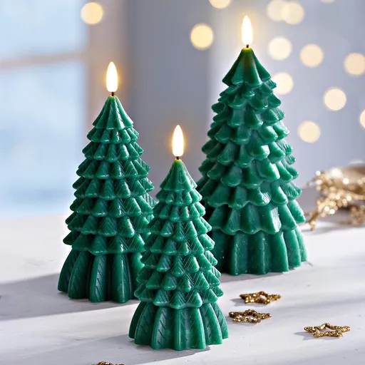 LED voskové svíčky Jedle, sada 3 ks