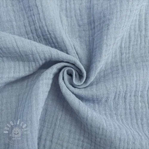 Dvojitá gázovina/mušelín blue ORGANIC