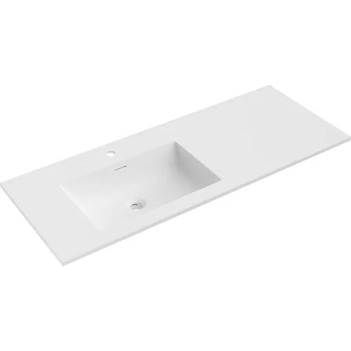 MEXEN Otis umyvadlo zapuštěné do desky levá 121 x 46,5, bílá mat 25181201L