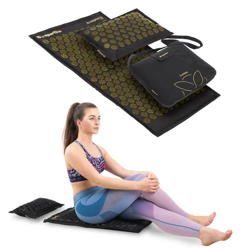 Akupresurní podložka a polštář inSPORTline EcoSpike černo-zlatá
