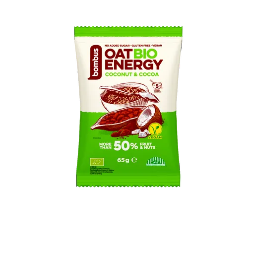 Bombus Oat Energy Coconut & cocoa BIO ovesná kaše 65 g
