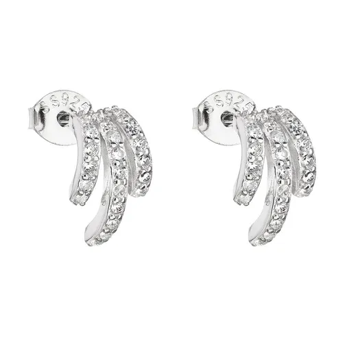 Evolution Group - Pavona Elegantní stříbrné náušnice se zirkony 11146.1
