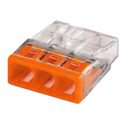 Svorka Wago 2273-203 3x0,5-2,5mm2 transparentní/oranžová