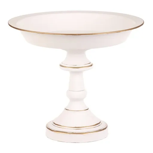 Aranžovací kovová mísa na stojanu 26 cm, bílá, 26 cm