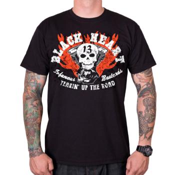 Triko BLACK HEART Flathead Skull  černá  3XL