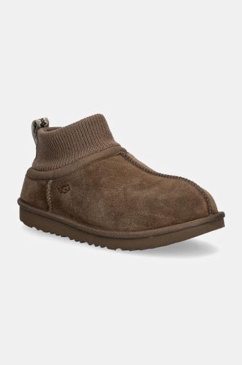 Dětské semišové sněhule UGG KIDS' CLASSIC ULTRA STRETCH CUFF hnědá barva, 1157702K