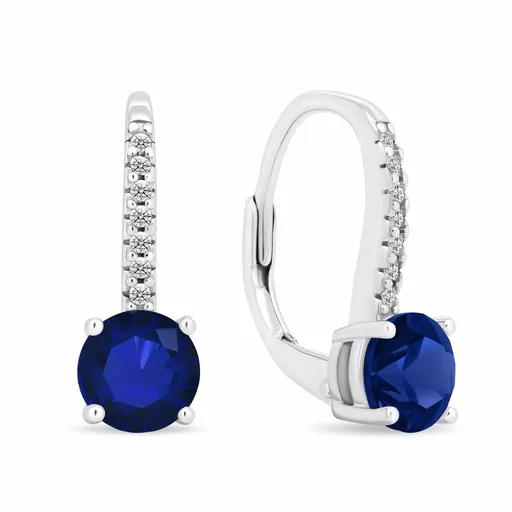 Brilio Silver Třpytivé stříbrné náušnice s modrým zirkonem EA415WB