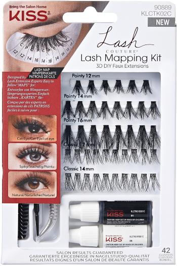 Ragasztható műszempilla KISS 3D DIY Faux Extensions LASH MAPPING KIT