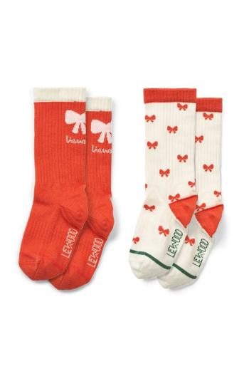 Dětské ponožky Liewood Annette Socks 2-Pack 2-pack červená barva, LW19193